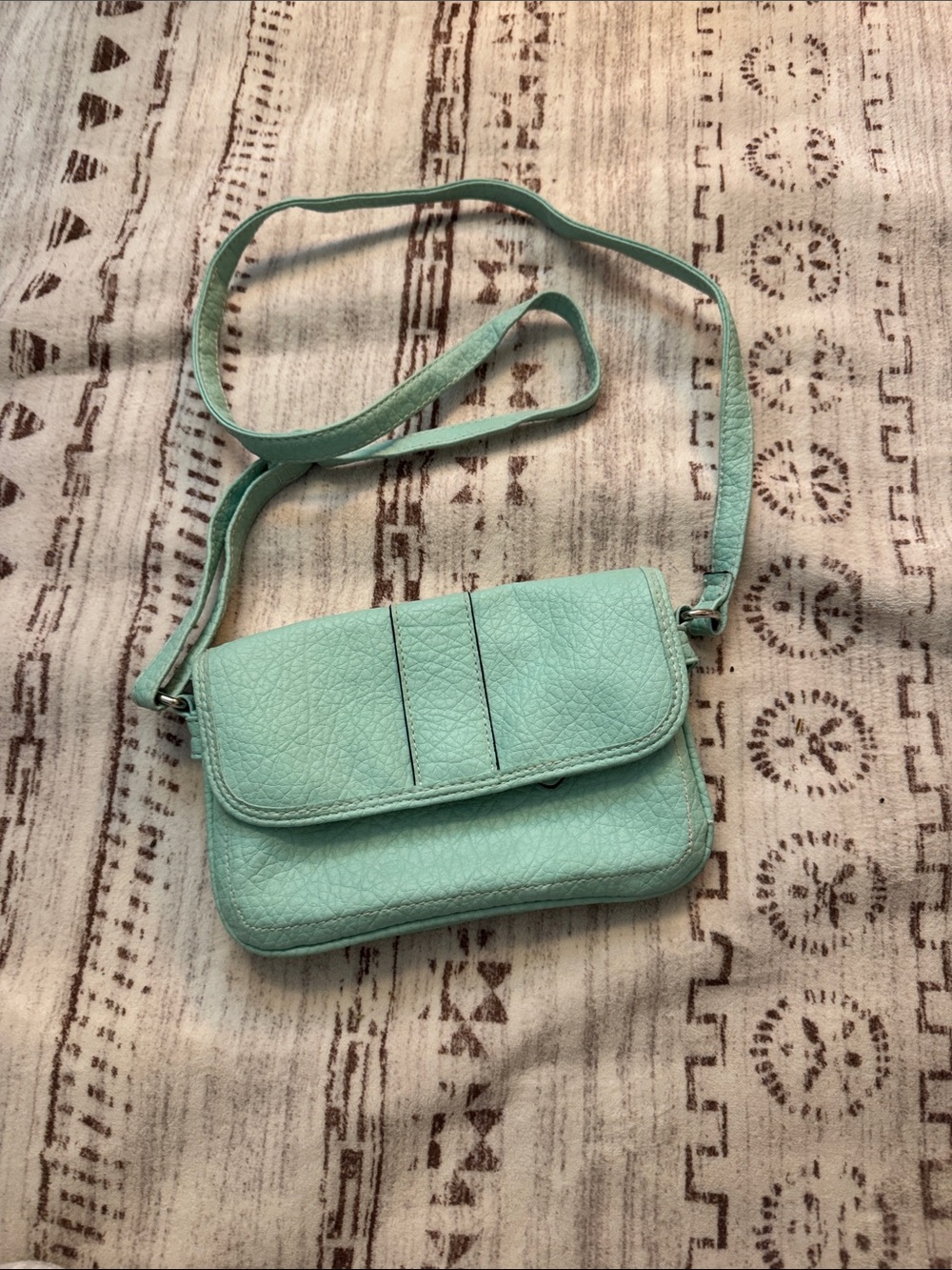 Compact Mint Green Crossbody Bag with Adjustable Strap